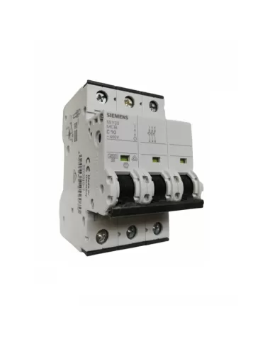 Disjoncteur Siemens 5SY33107 triphasé 10 A 4,5 kW C 3MOD